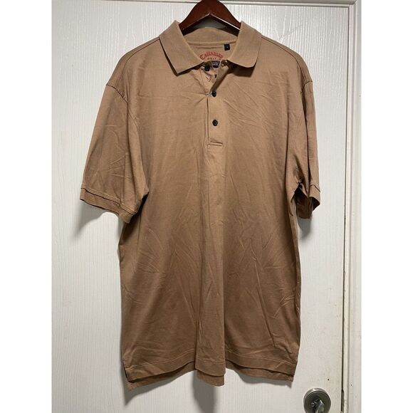 Callaway Golf Polo Shirt Mens Size‎ Large Brown Short Sleeve Sport - Picture 1 of 4